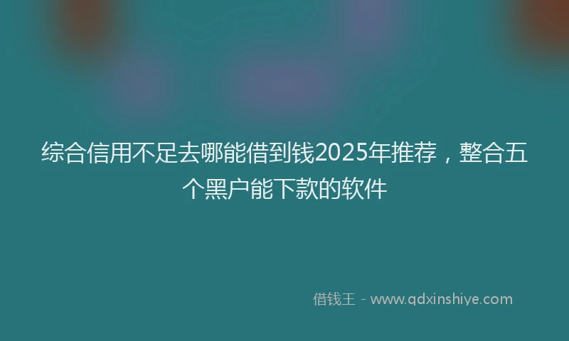 综合信用不足去哪能借到钱2025年推荐，整合五个黑户能下款的软件