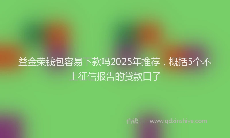 益金荣钱包容易下款吗2025年推荐，概括5个不上征信报告的贷款口子