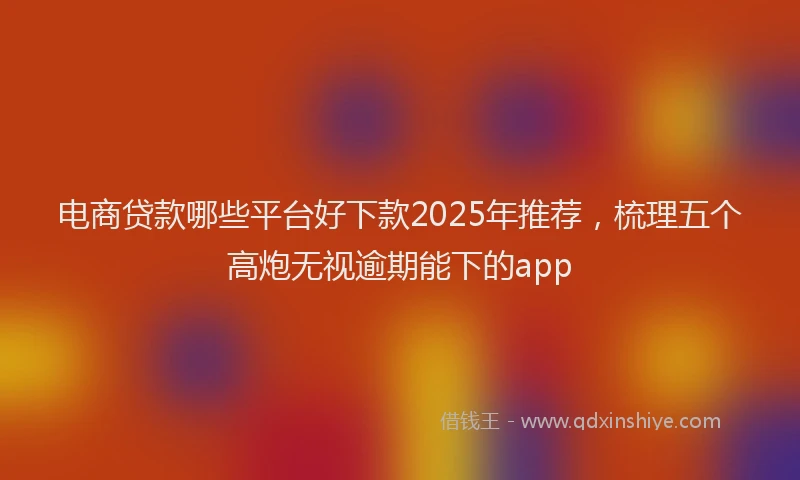 电商贷款哪些平台好下款2025年推荐，梳理五个高炮无视逾期能下的app