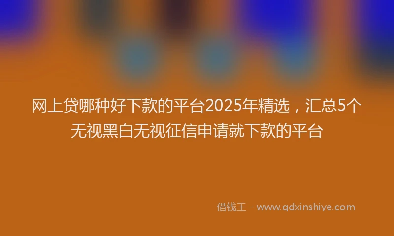 网上贷哪种好下款的平台2025年精选，汇总5个无视黑白无视征信申请就下款的平台