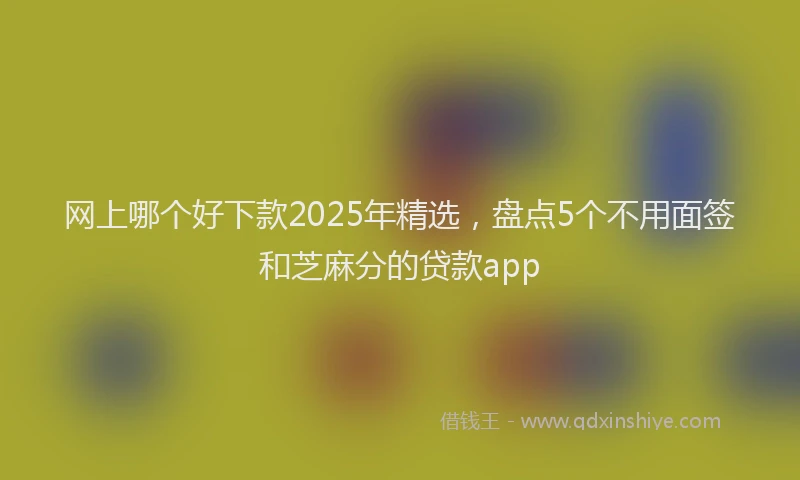 网上哪个好下款2025年精选，盘点5个不用面签和芝麻分的贷款app