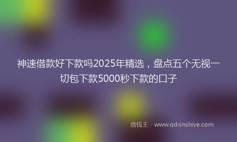 神速借款好下款吗2025年精选，盘点五个无视一切包下款5000秒下款的口子