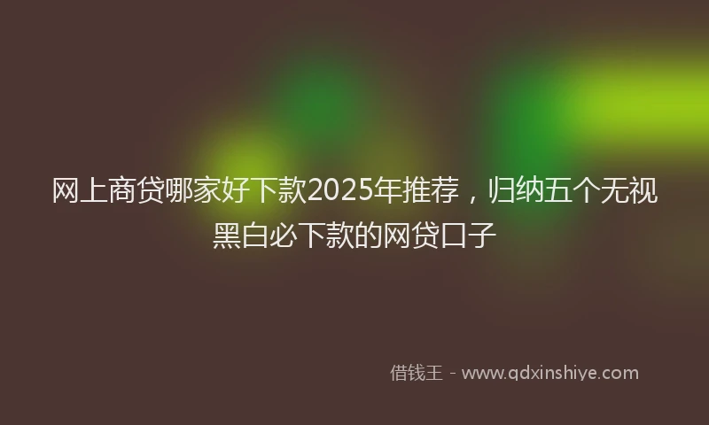 网上商贷哪家好下款2025年推荐，归纳五个无视黑白必下款的网贷口子