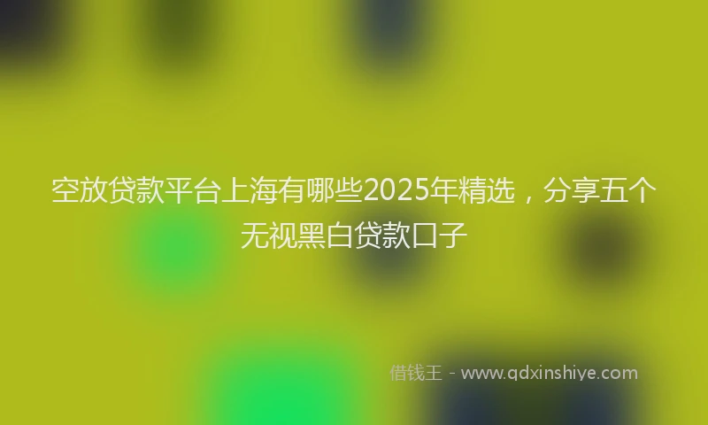 空放贷款平台上海有哪些2025年精选，分享五个无视黑白贷款口子