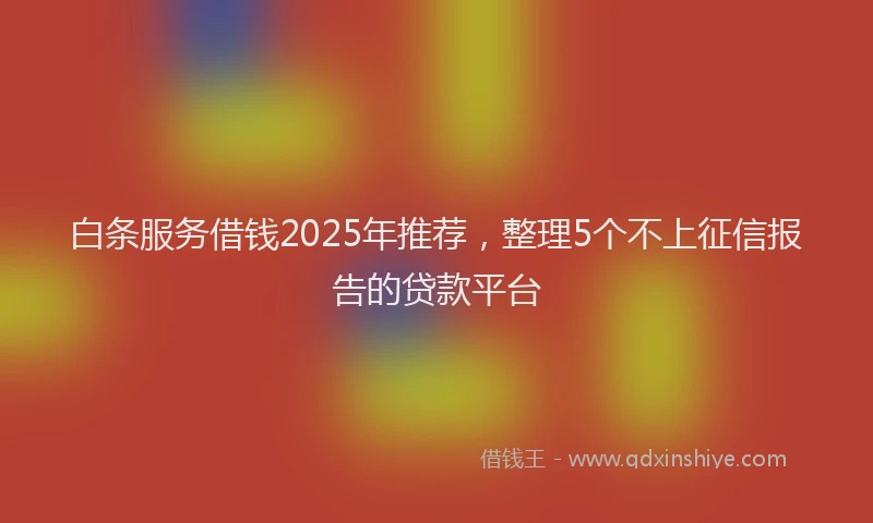 白条服务借钱2025年推荐，整理5个不上征信报告的贷款平台