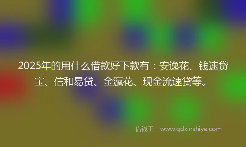 2025年的用什么借款好下款有：安逸花、钱速贷宝、信和易贷、金瀛花、现金流速贷等。
