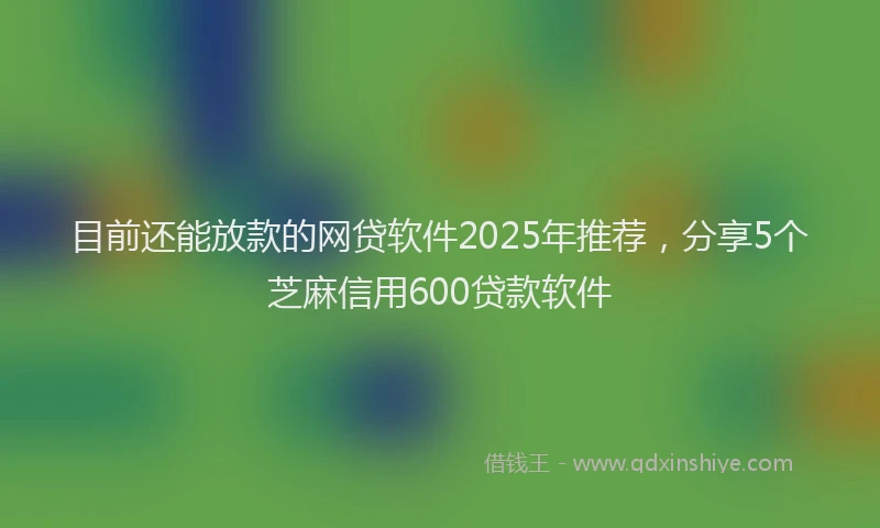 目前还能放款的网贷软件2025年推荐，分享5个芝麻信用600贷款软件