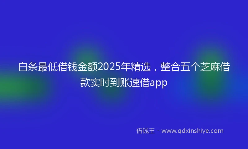白条最低借钱金额2025年精选，整合五个芝麻借款实时到账速借app