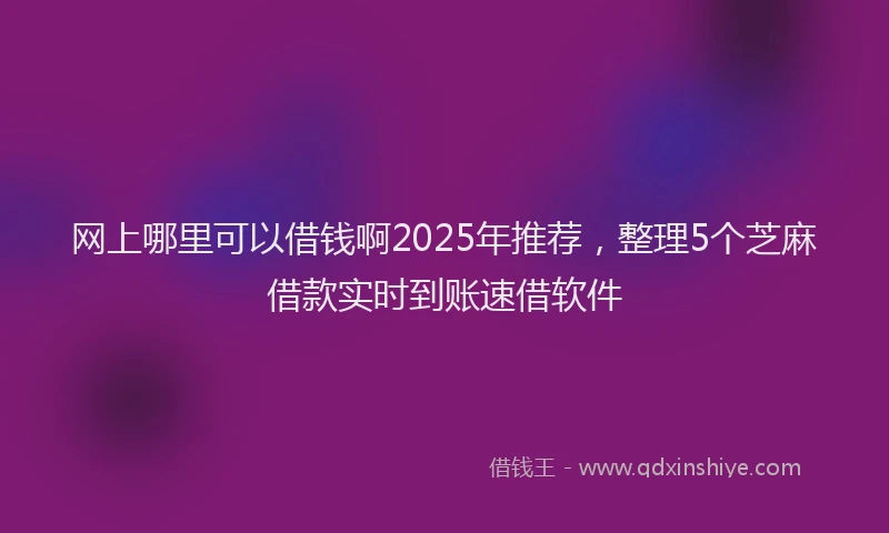 网上哪里可以借钱啊2025年推荐，整理5个芝麻借款实时到账速借软件