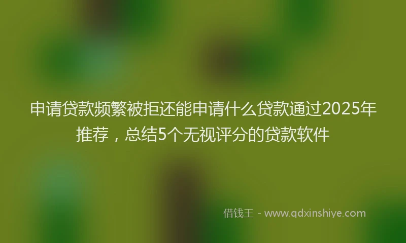 申请贷款频繁被拒还能申请什么贷款通过2025年推荐，总结5个无视评分的贷款软件