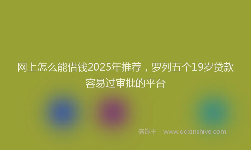 网上怎么能借钱2025年推荐，罗列五个19岁贷款容易过审批的平台