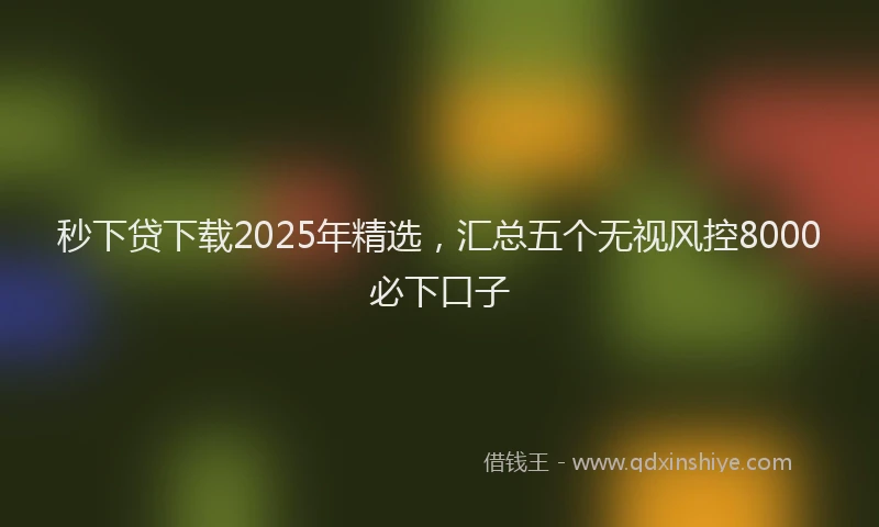 秒下贷下载2025年精选，汇总五个无视风控8000必下口子
