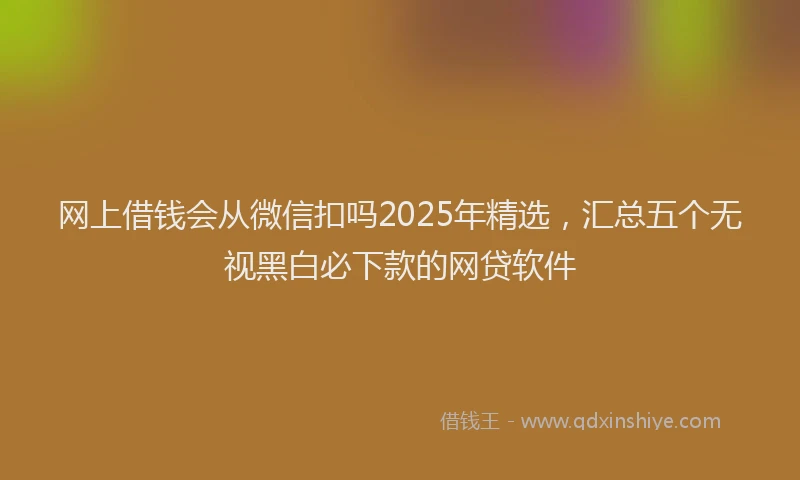 网上借钱会从微信扣吗2025年精选，汇总五个无视黑白必下款的网贷软件