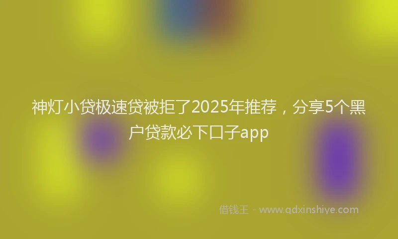 神灯小贷极速贷被拒了2025年推荐，分享5个黑户贷款必下口子app