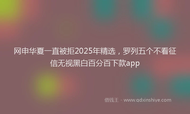 网申华夏一直被拒2025年精选，罗列五个不看征信无视黑白百分百下款app