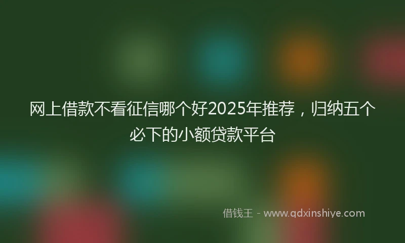 网上借款不看征信哪个好2025年推荐，归纳五个必下的小额贷款平台