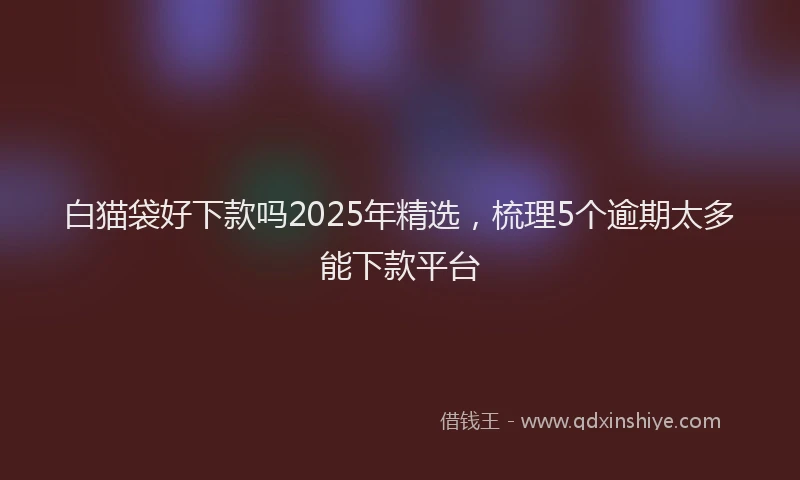 白猫袋好下款吗2025年精选，梳理5个逾期太多能下款平台