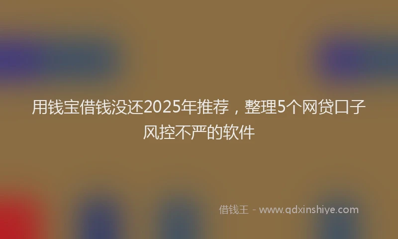 用钱宝借钱没还2025年推荐，整理5个网贷口子风控不严的软件