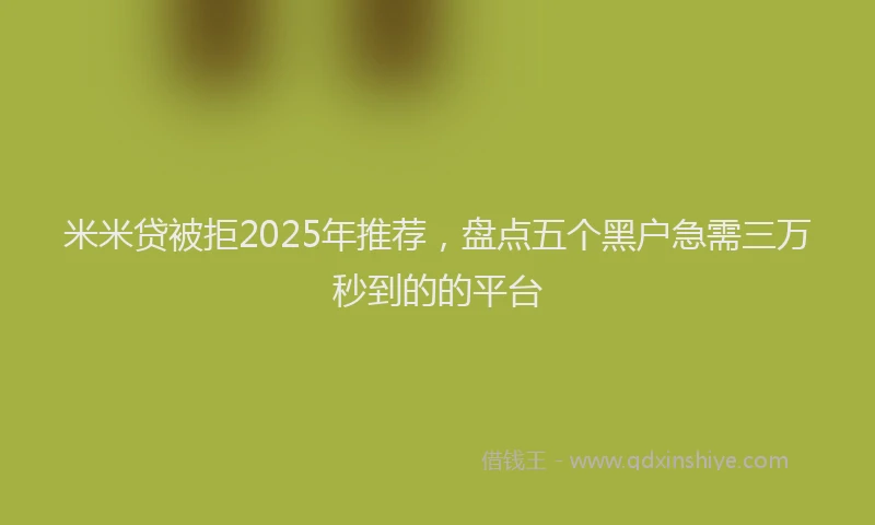 米米贷被拒2025年推荐，盘点五个黑户急需三万秒到的的平台