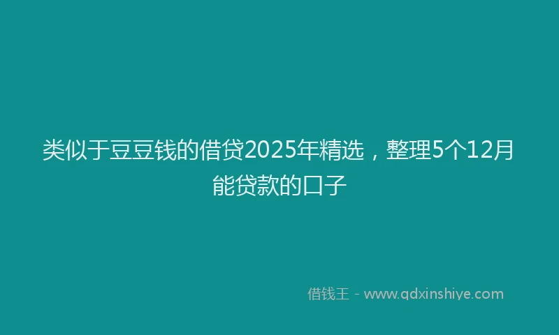 类似于豆豆钱的借贷2025年精选，整理5个12月能贷款的口子