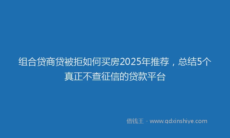 组合贷商贷被拒如何买房2025年推荐，总结5个真正不查征信的贷款平台