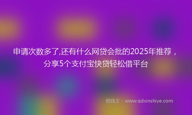 申请次数多了,还有什么网贷会批的2025年推荐，分享5个支付宝快贷轻松借平台