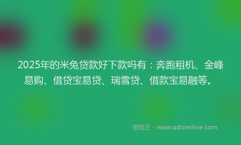 2025年的米兔贷款好下款吗有：奔跑租机、金峰易购、借贷宝易贷、瑞雪贷、借款宝易融等。