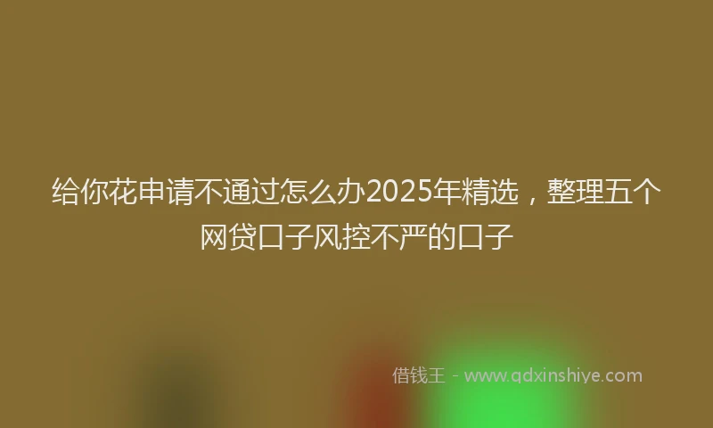 给你花申请不通过怎么办2025年精选，整理五个网贷口子风控不严的口子