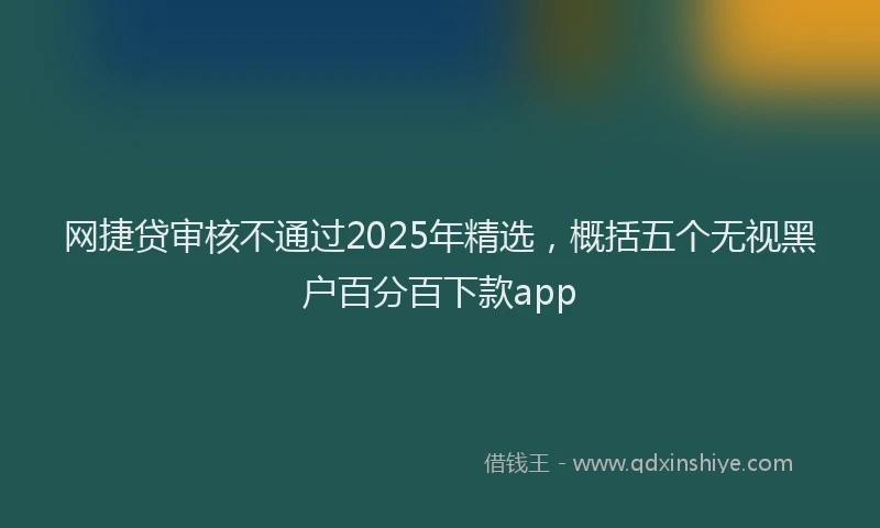 网捷贷审核不通过2025年精选，概括五个无视黑户百分百下款app