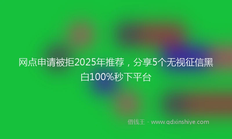 网点申请被拒2025年推荐，分享5个无视征信黑白100%秒下平台