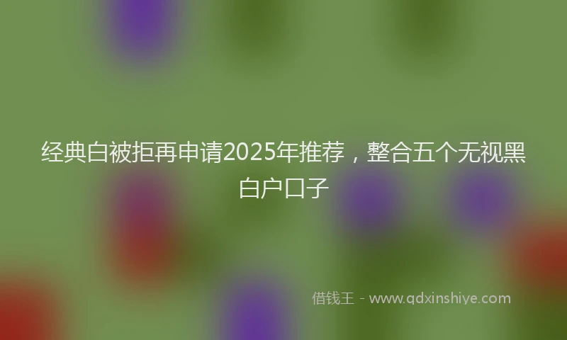 经典白被拒再申请2025年推荐，整合五个无视黑白户口子