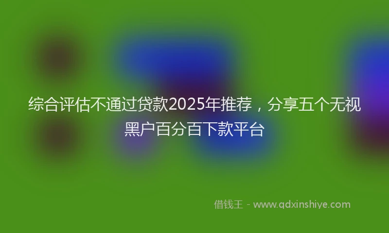 综合评估不通过贷款2025年推荐，分享五个无视黑户百分百下款平台