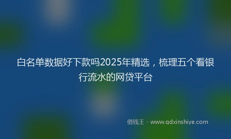 白名单数据好下款吗2025年精选，梳理五个看银行流水的网贷平台