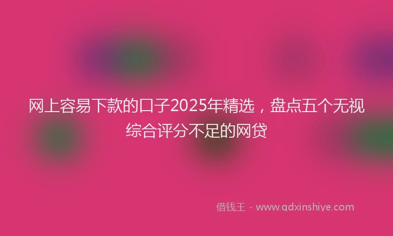网上容易下款的口子2025年精选，盘点五个无视综合评分不足的网贷