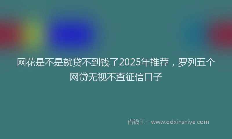 网花是不是就贷不到钱了2025年推荐，罗列五个网贷无视不查征信口子