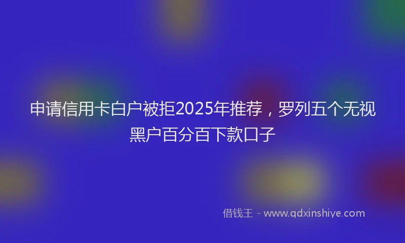 申请信用卡白户被拒2025年推荐，罗列五个无视黑户百分百下款口子