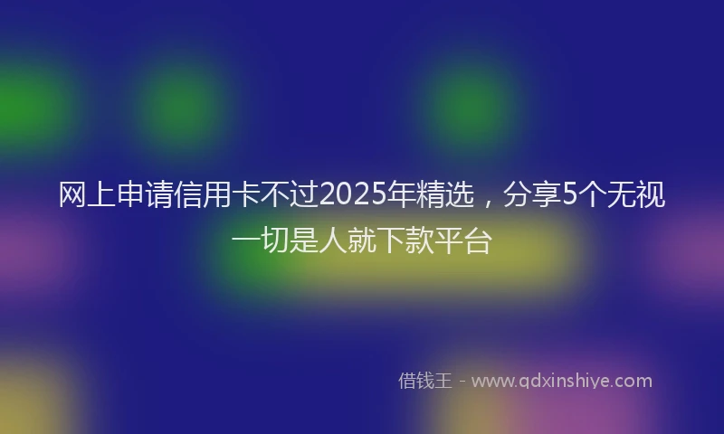 网上申请信用卡不过2025年精选，分享5个无视一切是人就下款平台