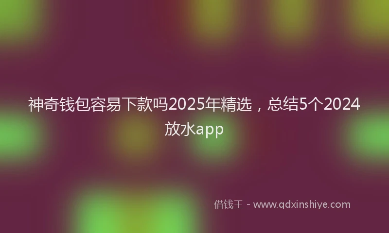神奇钱包容易下款吗2025年精选，总结5个2024放水app