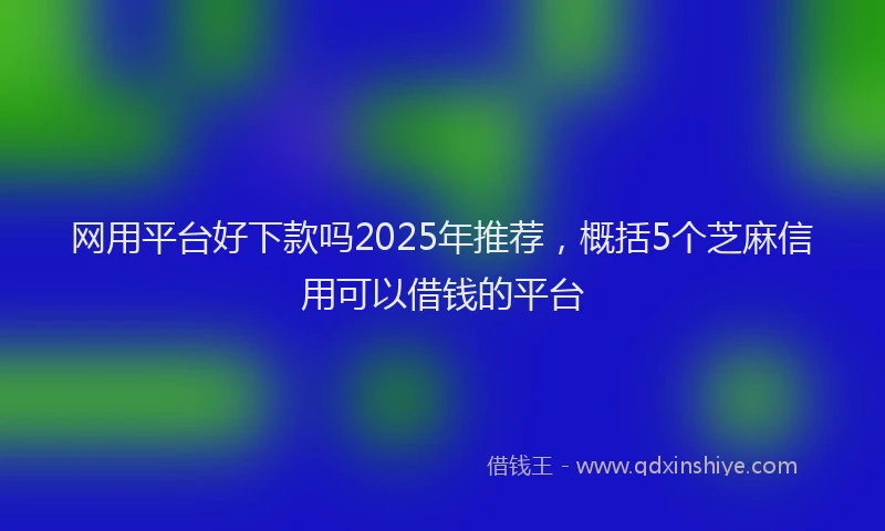网用平台好下款吗2025年推荐，概括5个芝麻信用可以借钱的平台
