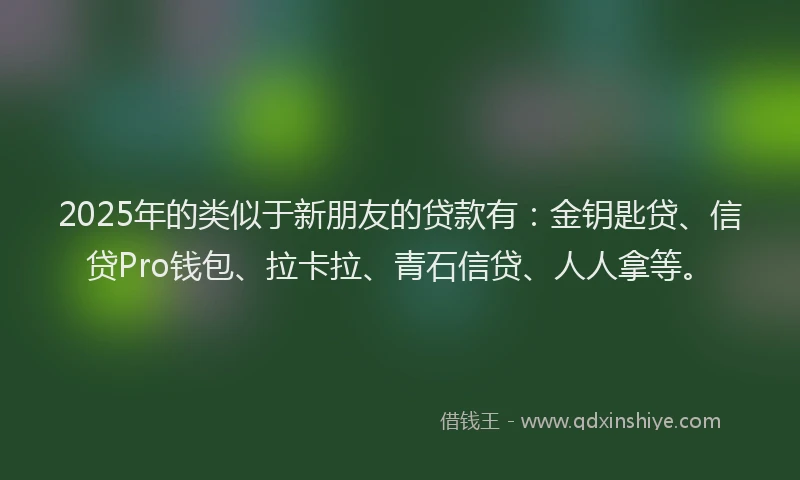 2025年的类似于新朋友的贷款有：金钥匙贷、信贷Pro钱包、拉卡拉、青石信贷、人人拿等。