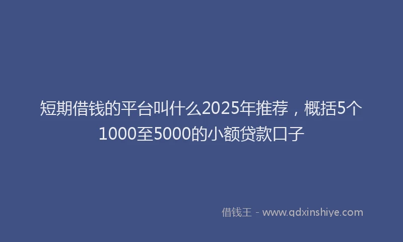 短期借钱的平台叫什么2025年推荐，概括5个1000至5000的小额贷款口子