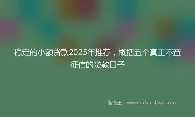 稳定的小额贷款2025年推荐，概括五个真正不查征信的贷款口子
