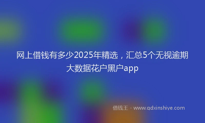 网上借钱有多少2025年精选，汇总5个无视逾期大数据花户黑户app