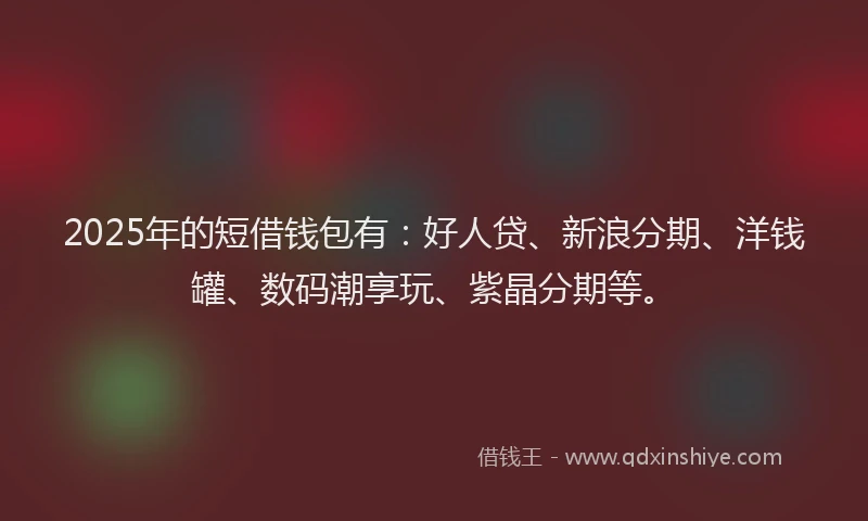 2025年的短借钱包有：好人贷、新浪分期、洋钱罐、数码潮享玩、紫晶分期等。