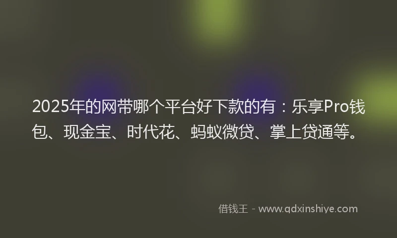 2025年的网带哪个平台好下款的有：乐享Pro钱包、现金宝、时代花、蚂蚁微贷、掌上贷通等。
