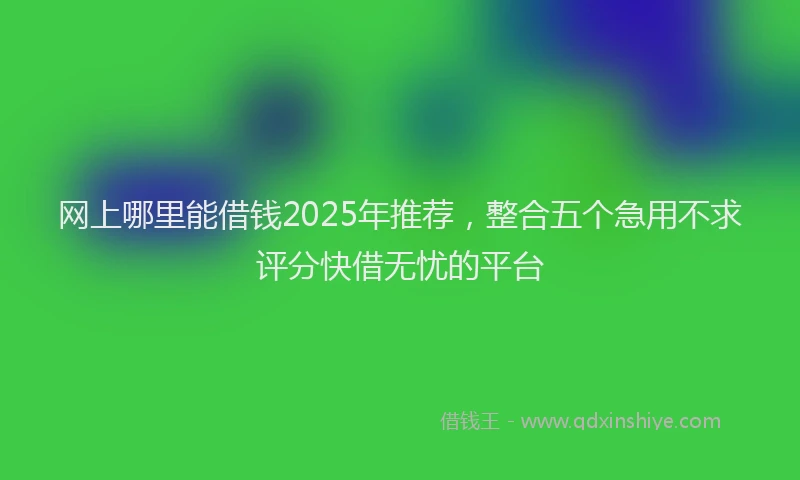 网上哪里能借钱2025年推荐，整合五个急用不求评分快借无忧的平台