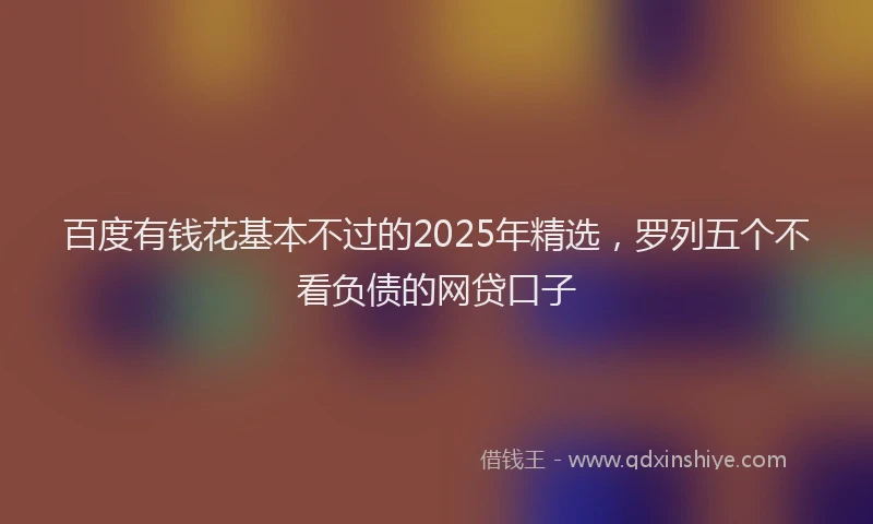 百度有钱花基本不过的2025年精选，罗列五个不看负债的网贷口子