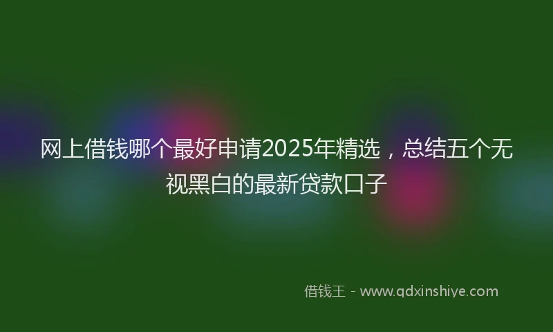 网上借钱哪个最好申请2025年精选，总结五个无视黑白的最新贷款口子