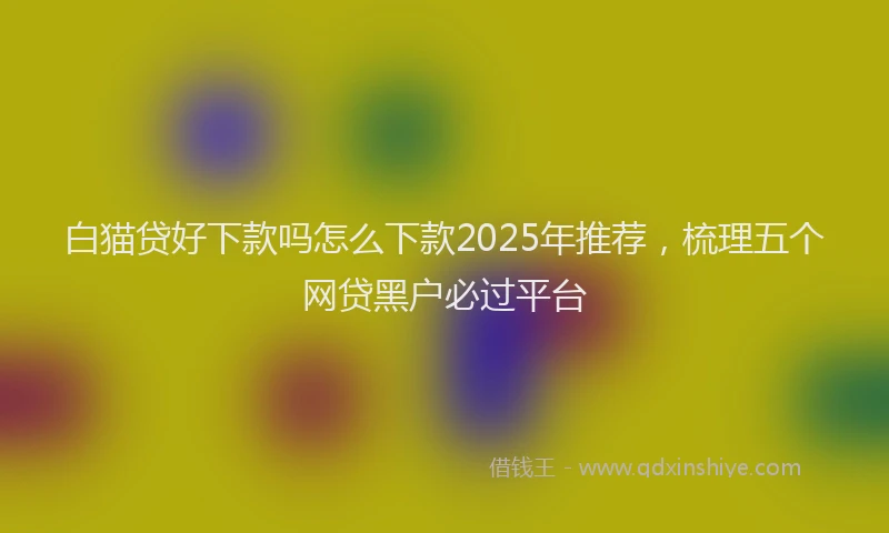 白猫贷好下款吗怎么下款2025年推荐，梳理五个网贷黑户必过平台