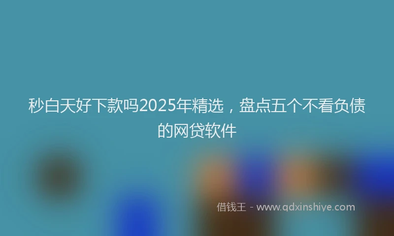 秒白天好下款吗2025年精选，盘点五个不看负债的网贷软件